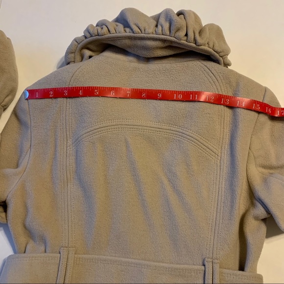 Small Zara Woman cream wool blend tie waist peacoat - Picture 5 of 14